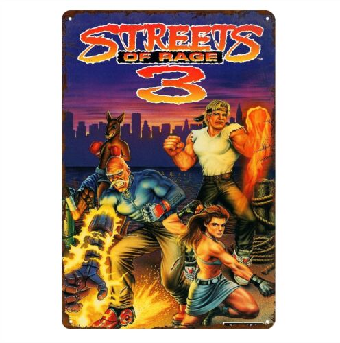 Retro Gaming Pictures - Y1、ストリートズ オブ 3 レトロ ビデオゲーム メタルポスター