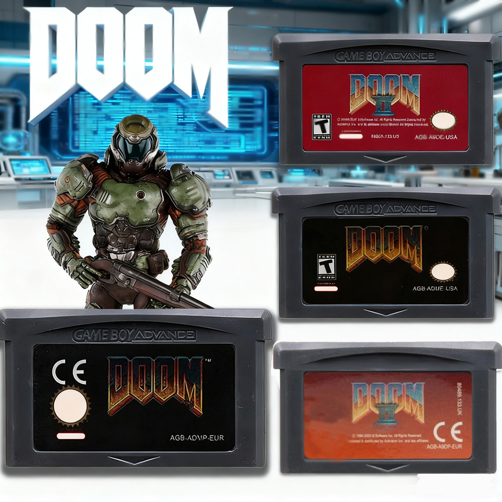 Retro Game Card - DOOMシリーズ 32ビット GBAゲームカートリッジ DOOM 1 DOOM