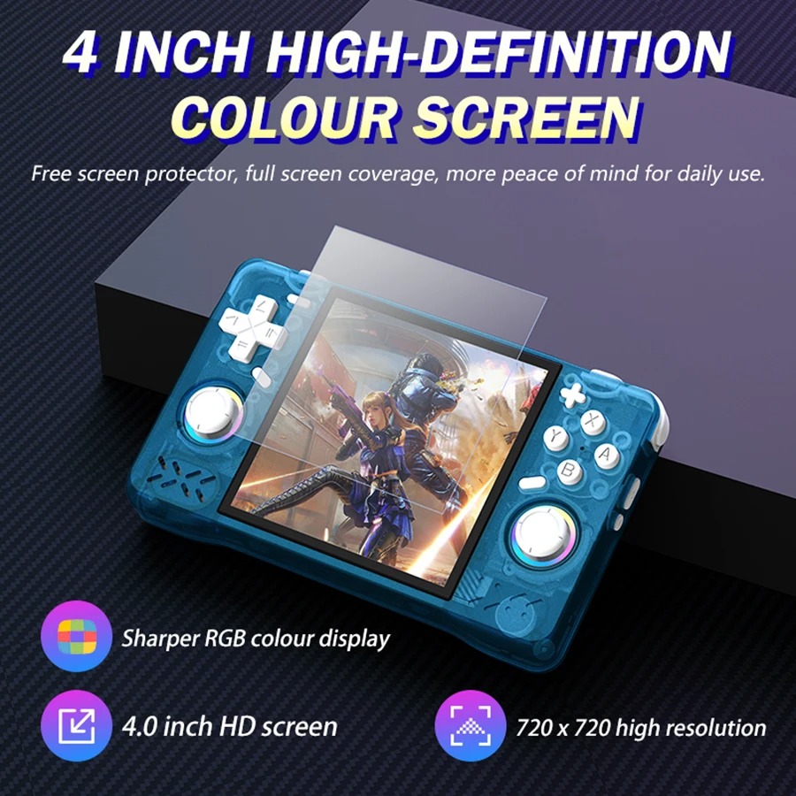 Retro Gaming Kiosk - XF40H レトロハンドヘルドビデオゲームコンソール、Linuxシステム 4インチIPSスクリーン ミニポータブルハンドヘルドビデオプレーヤー、64GB/128GBゲーム