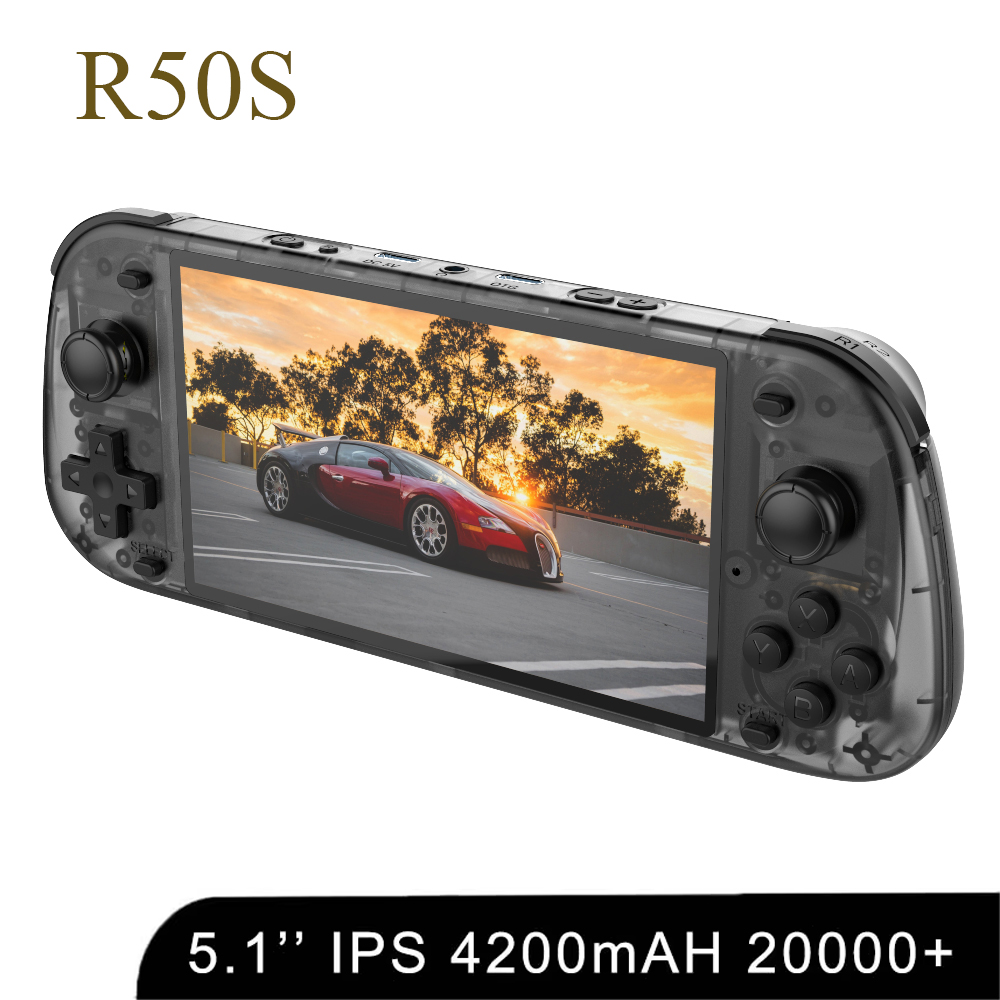 Retro Gaming Kiosk - 5.1インチ新型R50Sレトロ携帯型ビデオゲーム機 128GB IPSスクリーン 2人用 Wifiオンライン対戦 ポータブルポケットビデオプレーヤー