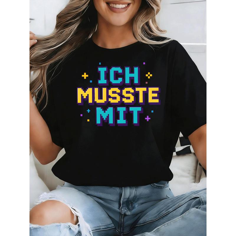 Ich Musste Mit German Meme Tシャ - Retro Gaming Fonts のレビューと価格
