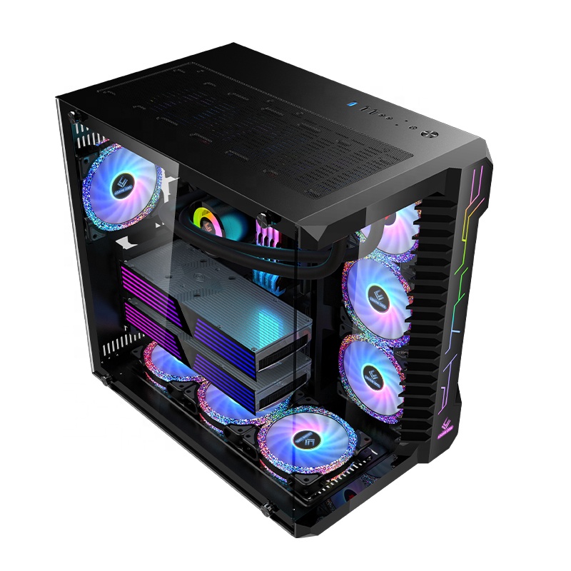 ATX PCゲーミングケース 強化ガラス 10個の120mm - Retro Gaming Pc Case のレビューと価格