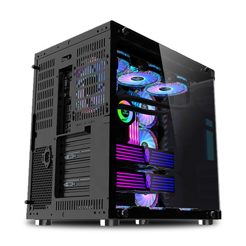 ATX PCゲーミングケース 強化ガラス 10個の120mm - Retro Gaming Pc Case のレビューと価格