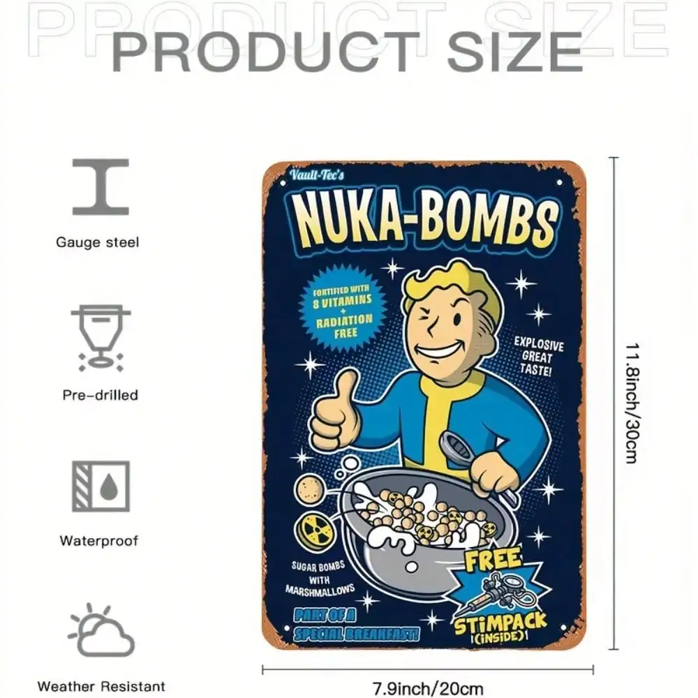 Vault-Tec Nuka-Bombs メタルウォールサイ - Retro Gaming Vault のレビューと価格